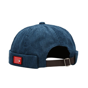 Unisex Corduroy Docker Caps with Adjustable Strap - Trendy and Versatile Hats