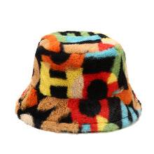 Load image into Gallery viewer, Women’s Faux Fur Patterned Bucket Hats - Bold and Vibrant Winter Headwear