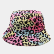 Load image into Gallery viewer, Women’s Faux Fur Leopard Print Bucket Hats - Cozy and Stylish Headwear