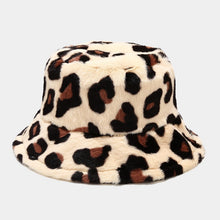 Load image into Gallery viewer, Women’s Faux Fur Leopard Print Bucket Hats - Cozy and Stylish Headwear