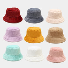 Load image into Gallery viewer, Women’s Plush Faux Fur Bucket Hats - Soft and Cozy Winter Headwear in Vibrant Colors