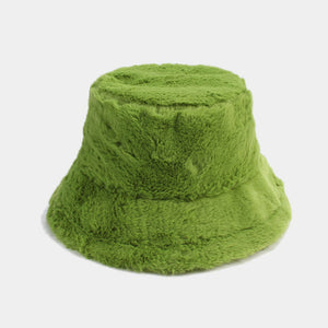 Women’s Plush Faux Fur Bucket Hats - Soft and Cozy Winter Headwear in Vibrant Colors