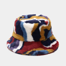 Load image into Gallery viewer, Women’s Faux Fur Patterned Bucket Hats - Bold and Vibrant Winter Headwear