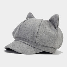 Load image into Gallery viewer, Women’s Cute Cat Ear Newsboy Caps - Playful and Stylish Baker Boy Hats