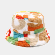 Load image into Gallery viewer, Women’s Faux Fur Patterned Bucket Hats - Bold and Vibrant Winter Headwear