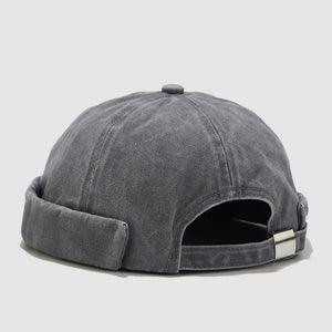 Unisex Vintage Canvas Docker Caps - Adjustable and Stylish Brimless Hats