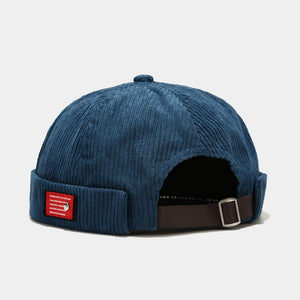 Unisex Corduroy Docker Caps with Adjustable Strap - Trendy and Versatile Hats