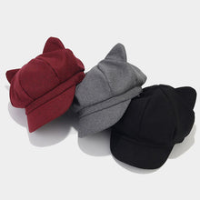 Load image into Gallery viewer, Women’s Cute Cat Ear Newsboy Caps - Playful and Stylish Baker Boy Hats