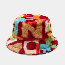 Load image into Gallery viewer, Women’s Faux Fur Patterned Bucket Hats - Bold and Vibrant Winter Headwear