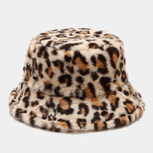 Load image into Gallery viewer, Women’s Faux Fur Leopard Print Bucket Hats - Cozy and Stylish Headwear