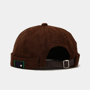 Unisex Corduroy Docker Caps with Adjustable Strap - Trendy and Versatile Hats