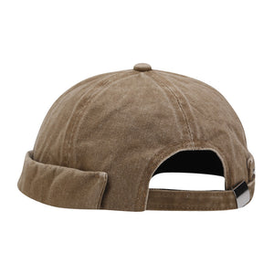 Unisex Vintage Canvas Docker Caps - Adjustable and Stylish Brimless Hats