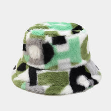 Load image into Gallery viewer, Women’s Faux Fur Patterned Bucket Hats - Bold and Vibrant Winter Headwear