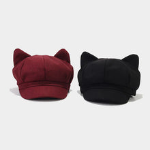 Load image into Gallery viewer, Women’s Cute Cat Ear Newsboy Caps - Playful and Stylish Baker Boy Hats