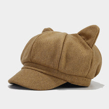 Load image into Gallery viewer, Women’s Cute Cat Ear Newsboy Caps - Playful and Stylish Baker Boy Hats