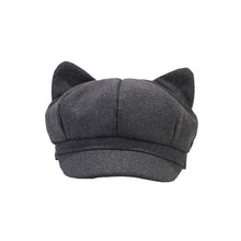 Load image into Gallery viewer, Women’s Cute Cat Ear Newsboy Caps - Playful and Stylish Baker Boy Hats