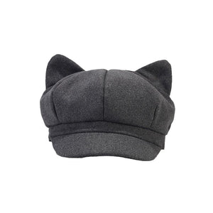 Women’s Cute Cat Ear Newsboy Caps - Playful and Stylish Baker Boy Hats