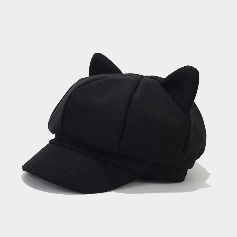 Women’s Cute Cat Ear Newsboy Caps - Playful and Stylish Baker Boy Hats