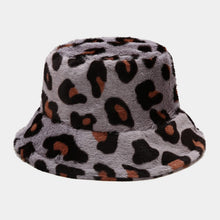 Load image into Gallery viewer, Women’s Faux Fur Leopard Print Bucket Hats - Cozy and Stylish Headwear