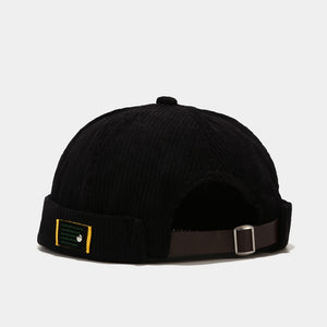 Unisex Corduroy Docker Caps with Adjustable Strap - Trendy and Versatile Hats