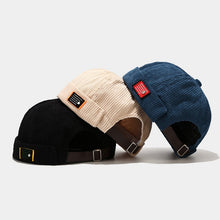 Load image into Gallery viewer, Unisex Corduroy Docker Caps with Adjustable Strap - Trendy and Versatile Hats