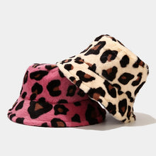 Load image into Gallery viewer, Women’s Faux Fur Leopard Print Bucket Hats - Cozy and Stylish Headwear