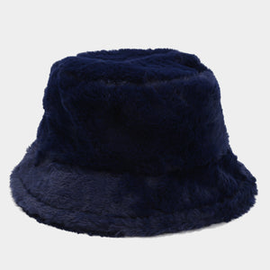 Women’s Plush Faux Fur Bucket Hats - Soft and Cozy Winter Headwear in Vibrant Colors